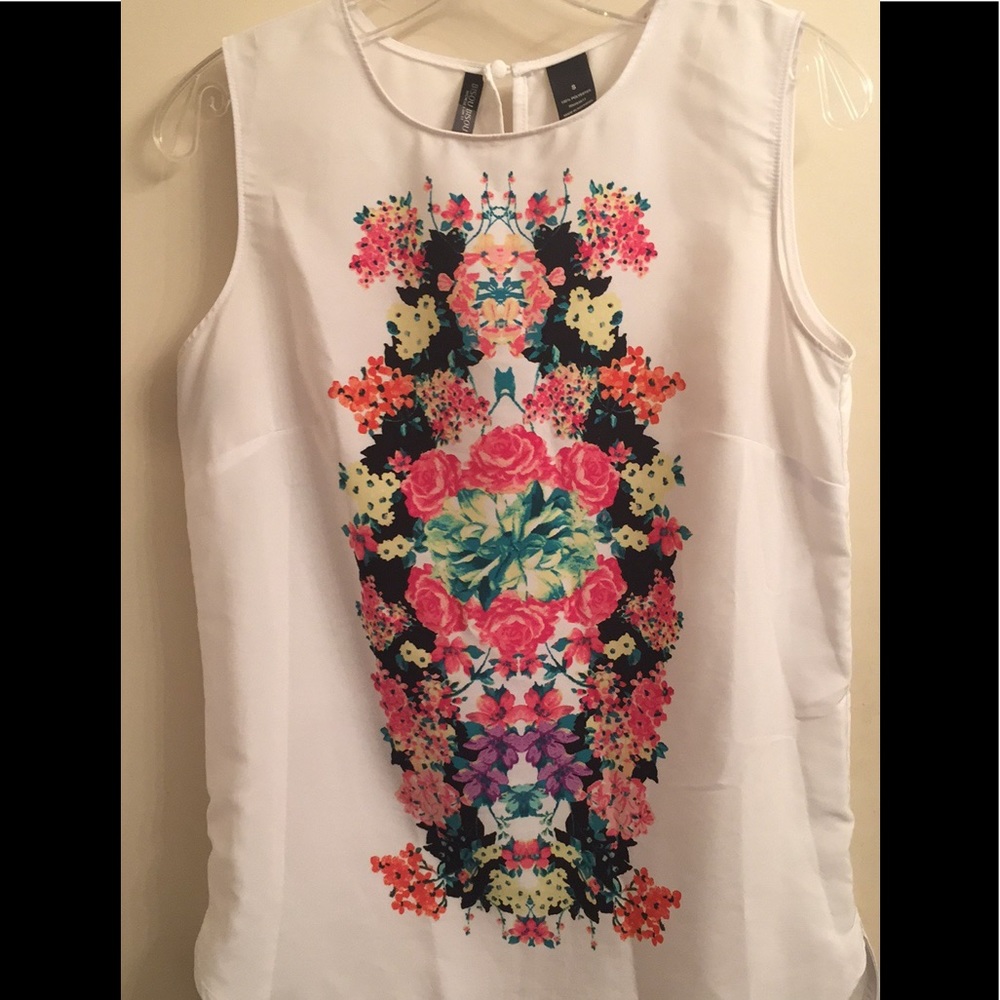 Beautiful Floral High Low Dressy Blouse